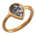 Black Rose Cut Diamond Tear Drop shape Ring